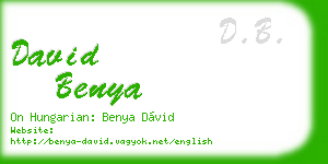 david benya business card